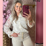 BRODERIE BLOUSE BEIGE