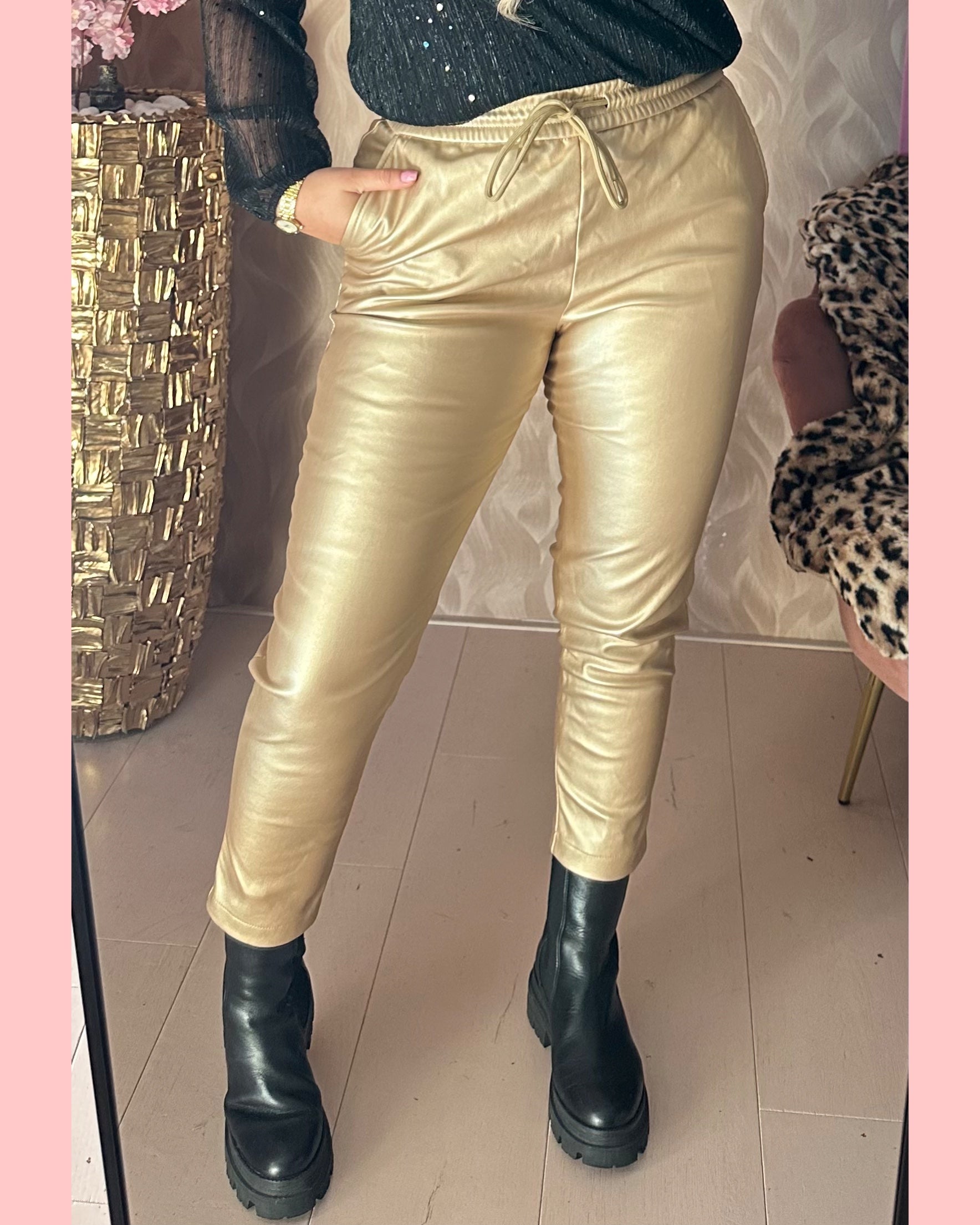 GOLD CHINO LEATHER LOOK ✨ AANBIEDING