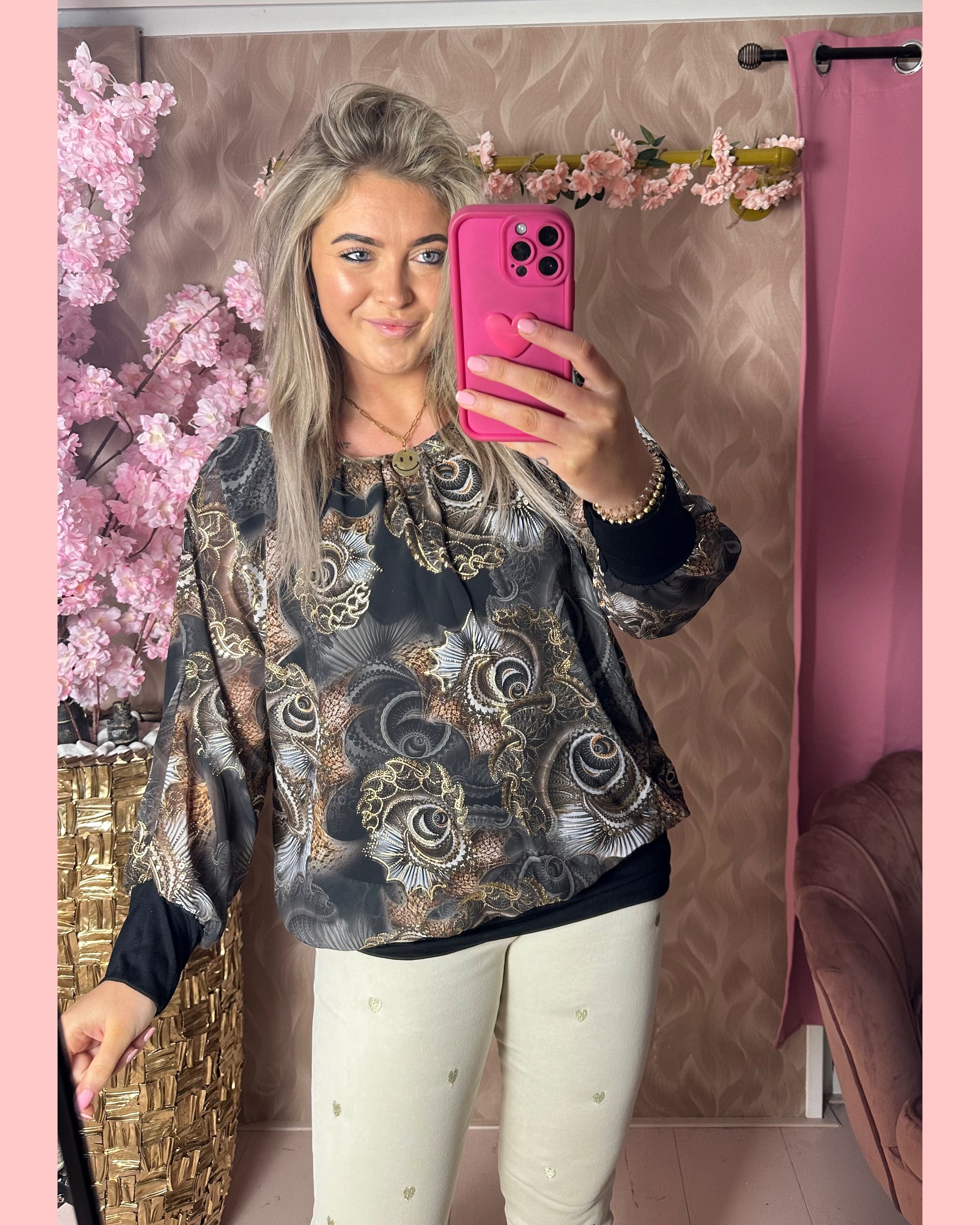 BALLON BLOUSE ZWART/GOUD AANBIEDING