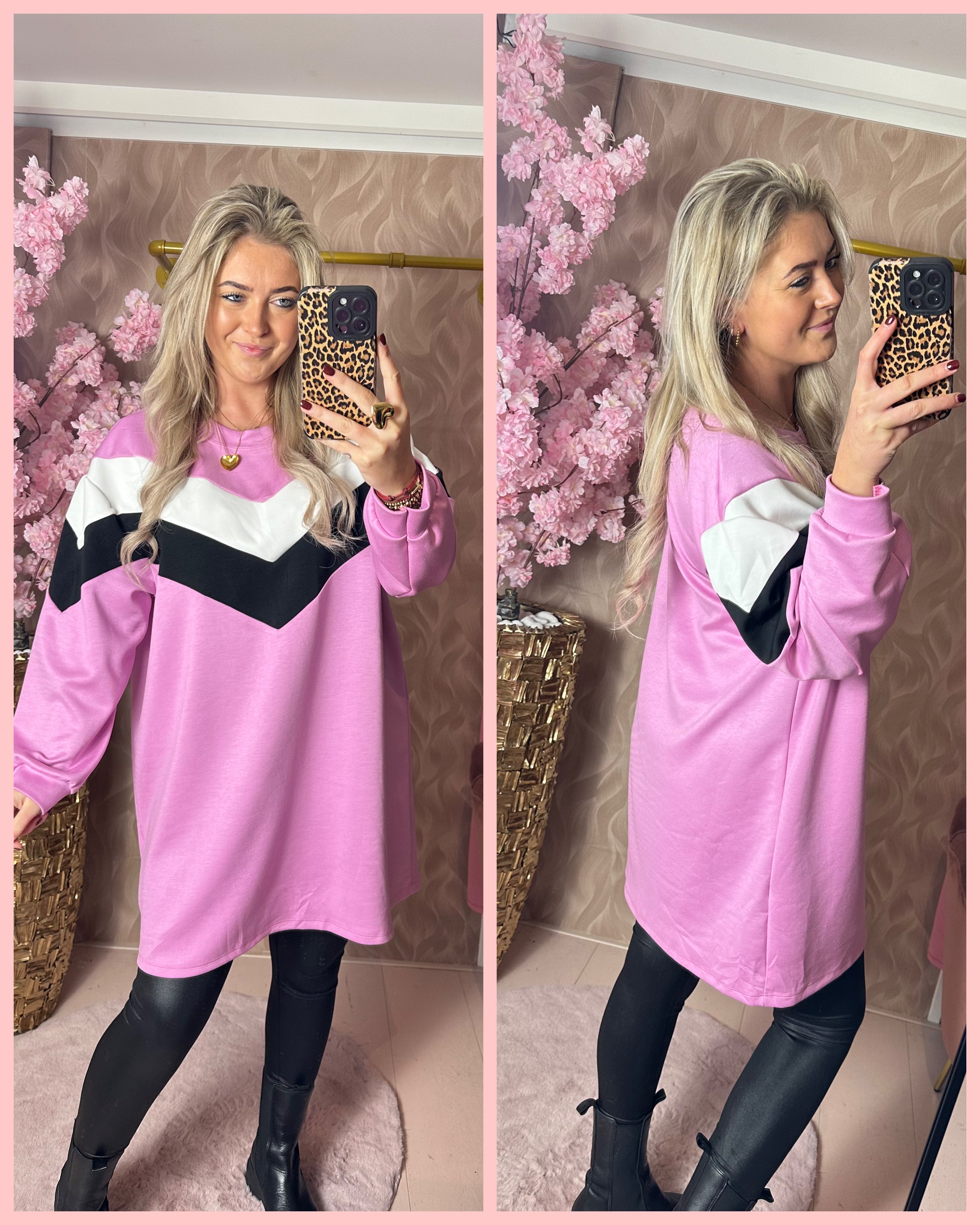 SWEATER DRESS • V • ROZE