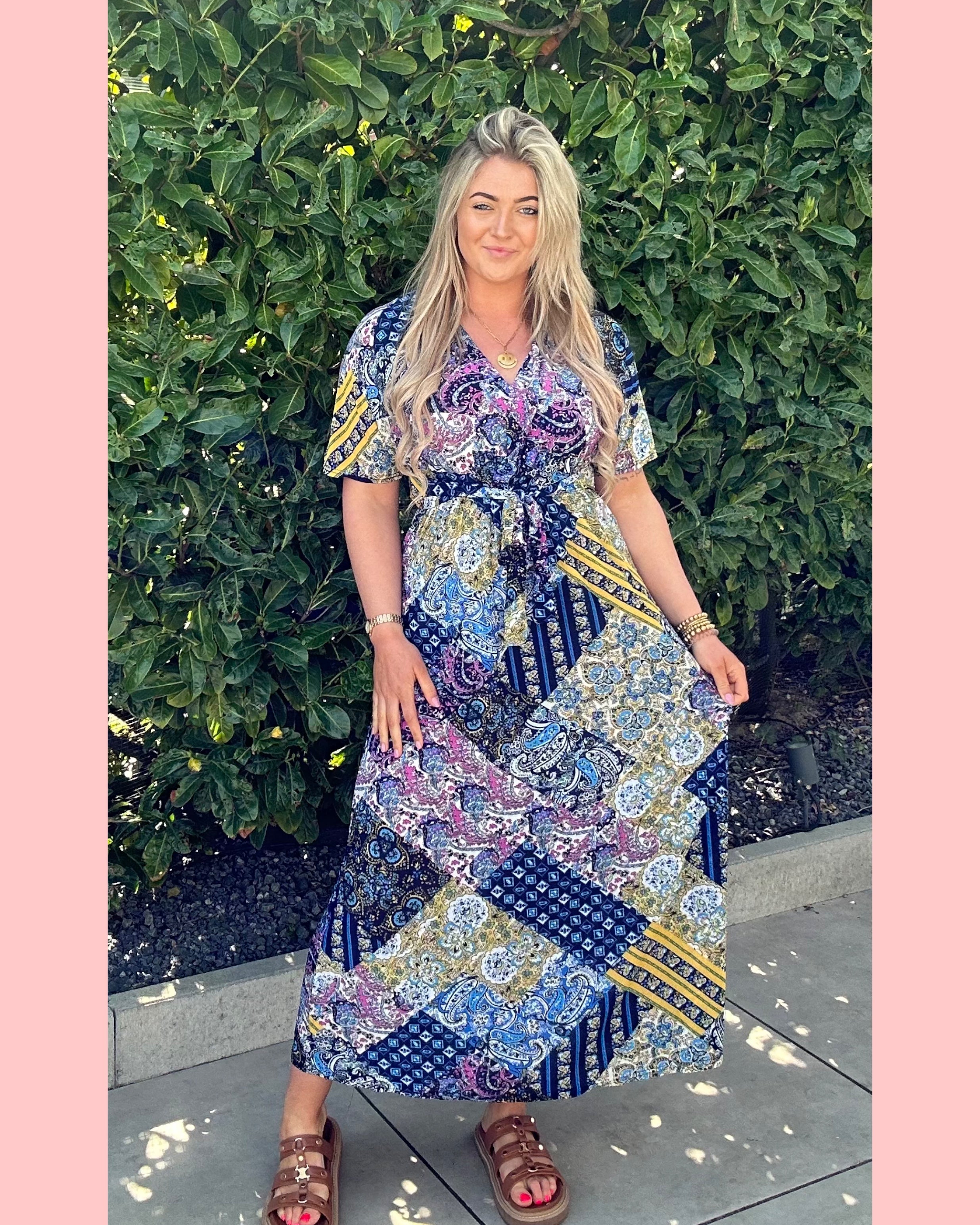 LANGE TRAVEL JURK NAVY PRINT 💙 𝐀𝐀𝐍𝐁𝐈𝐄𝐃𝐈𝐍𝐆