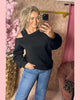 ONE SHOULDER SWEATER BLACK AANBIEDING