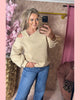 ONE SHOULDER SWEATER BEIGE AANBIEDING