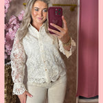 BRODERIE BLOUSE BEIGE