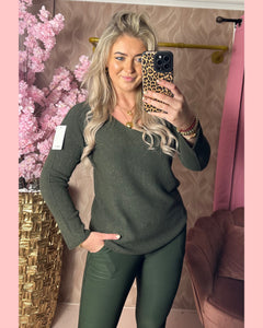 SUPER SOFT BASIC TOP V HALS ARMY