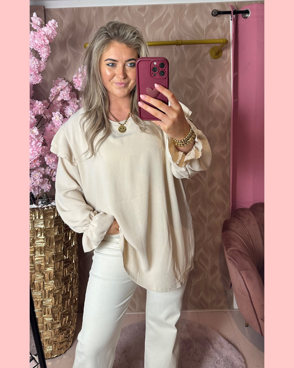 RUFFEL BLOUSE BEIGE 🫶🏼 AANBIEDING