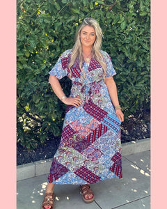 LANGE TRAVEL JURK BORDEAUX PRINT ❤️ 𝐀𝐀𝐍𝐁𝐈𝐄𝐃𝐈𝐍𝐆
