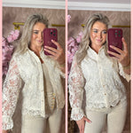 BRODERIE BLOUSE BEIGE