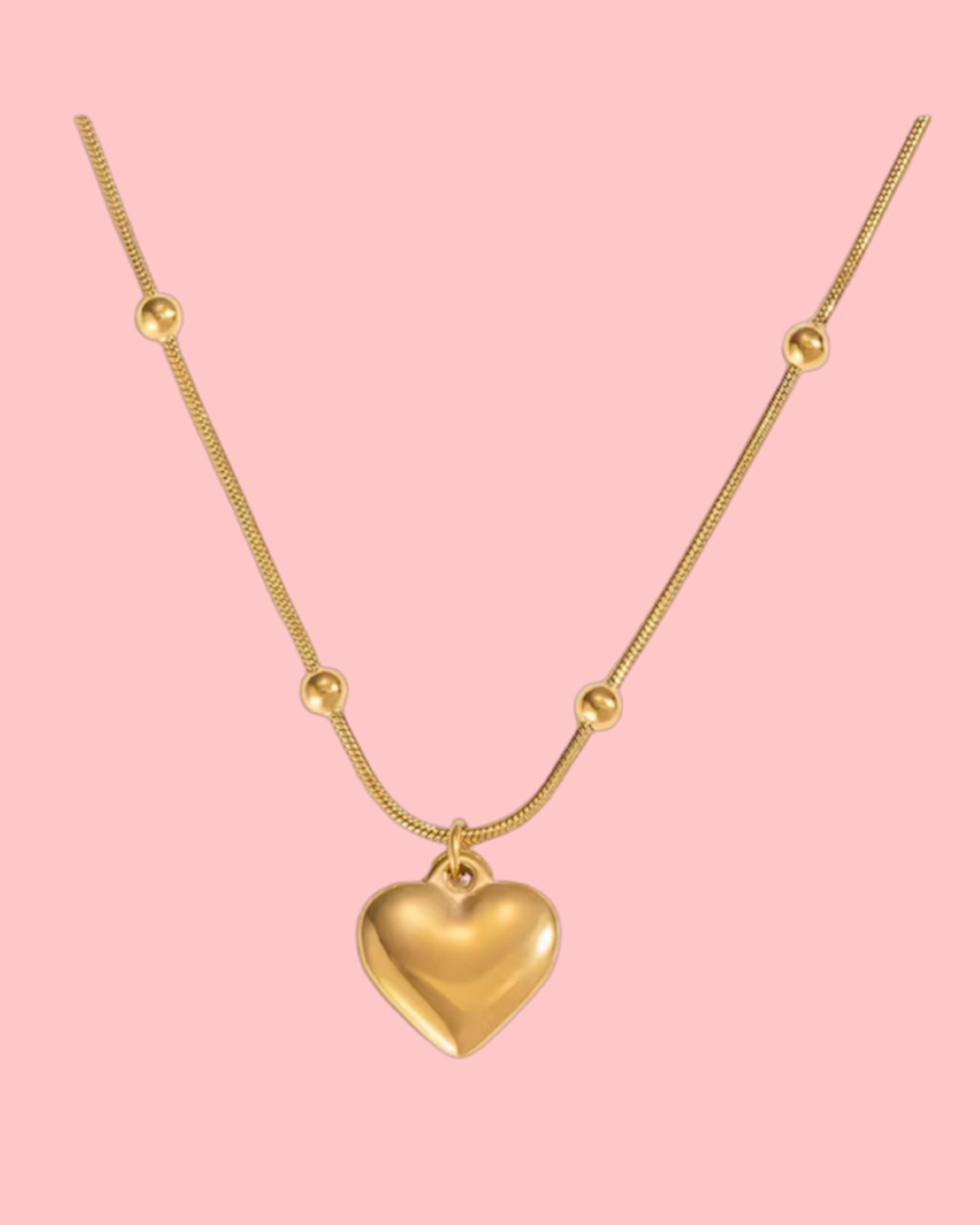 KETTING • HARTJES • BOLLETJES • STAINLESS STEEL • GOUD