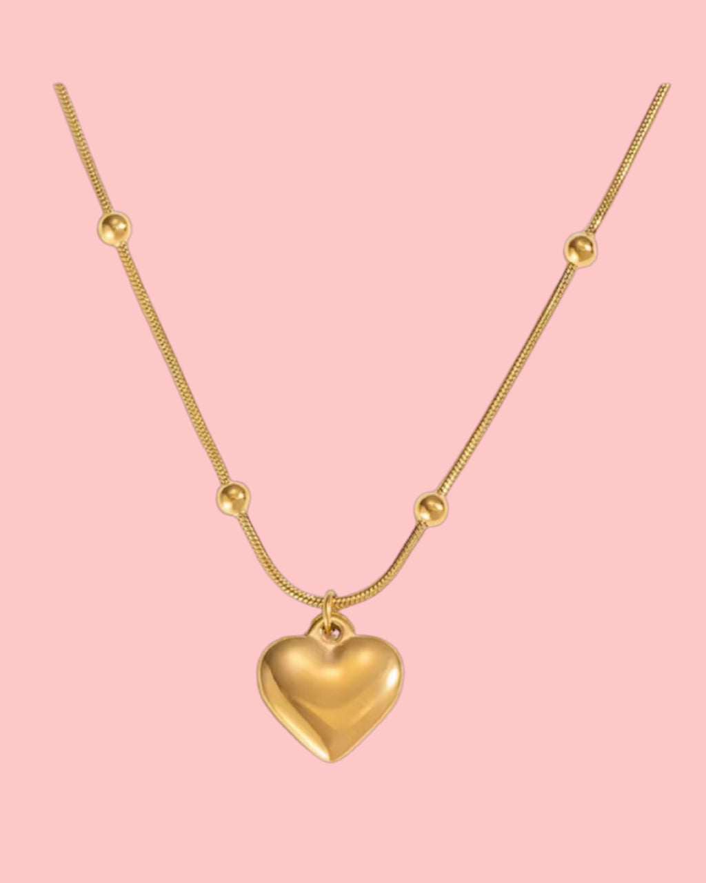 KETTING • HARTJES • BOLLETJES • STAINLESS STEEL • GOUD