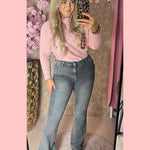 JEANS MET STRASS KNOOPJES GRIJS ••• AANBIEDING ••• SKA090-5