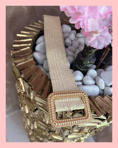 STRETCH RIEM BEIGE “VIERKANT”