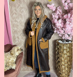 LEATHERLOOK LAMMY COAT CAMEL AANBIEDING