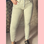JEWELLY JEANS BUTTON • BEIGE • AANBIEDING