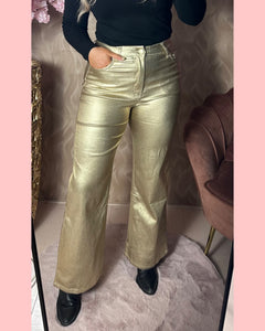 ANA & LUCY WIDE LEG COATING GOLD •• AANBIEDING