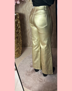 ANA & LUCY WIDE LEG COATING GOLD •• AANBIEDING