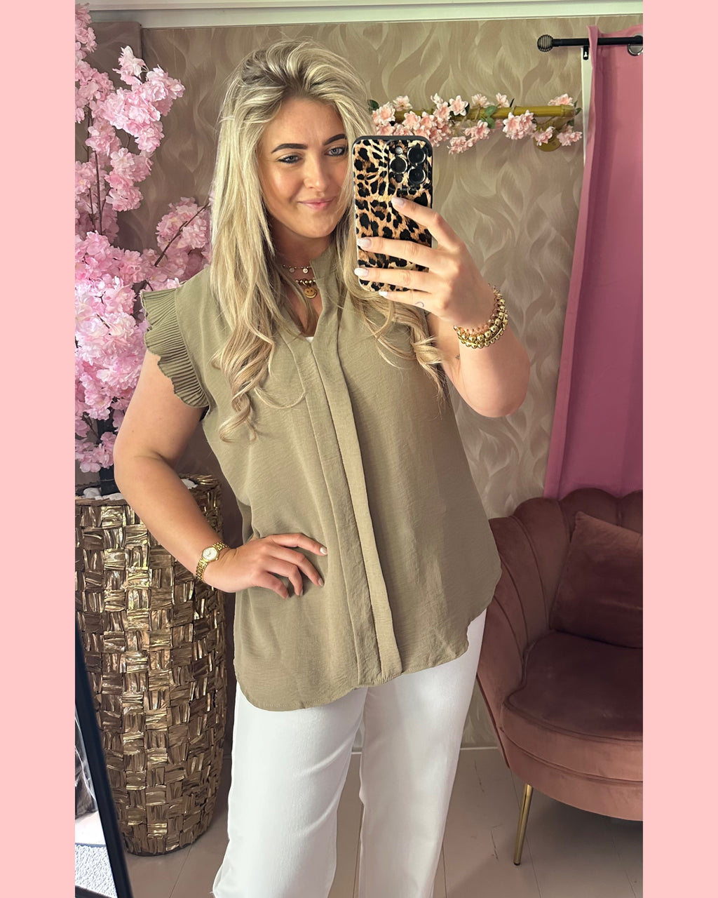 KAPMOUW TOPJE •• TAUPE •• AANBIEDING
