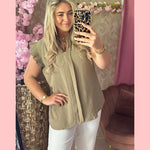 KAPMOUW TOPJE •• TAUPE •• AANBIEDING