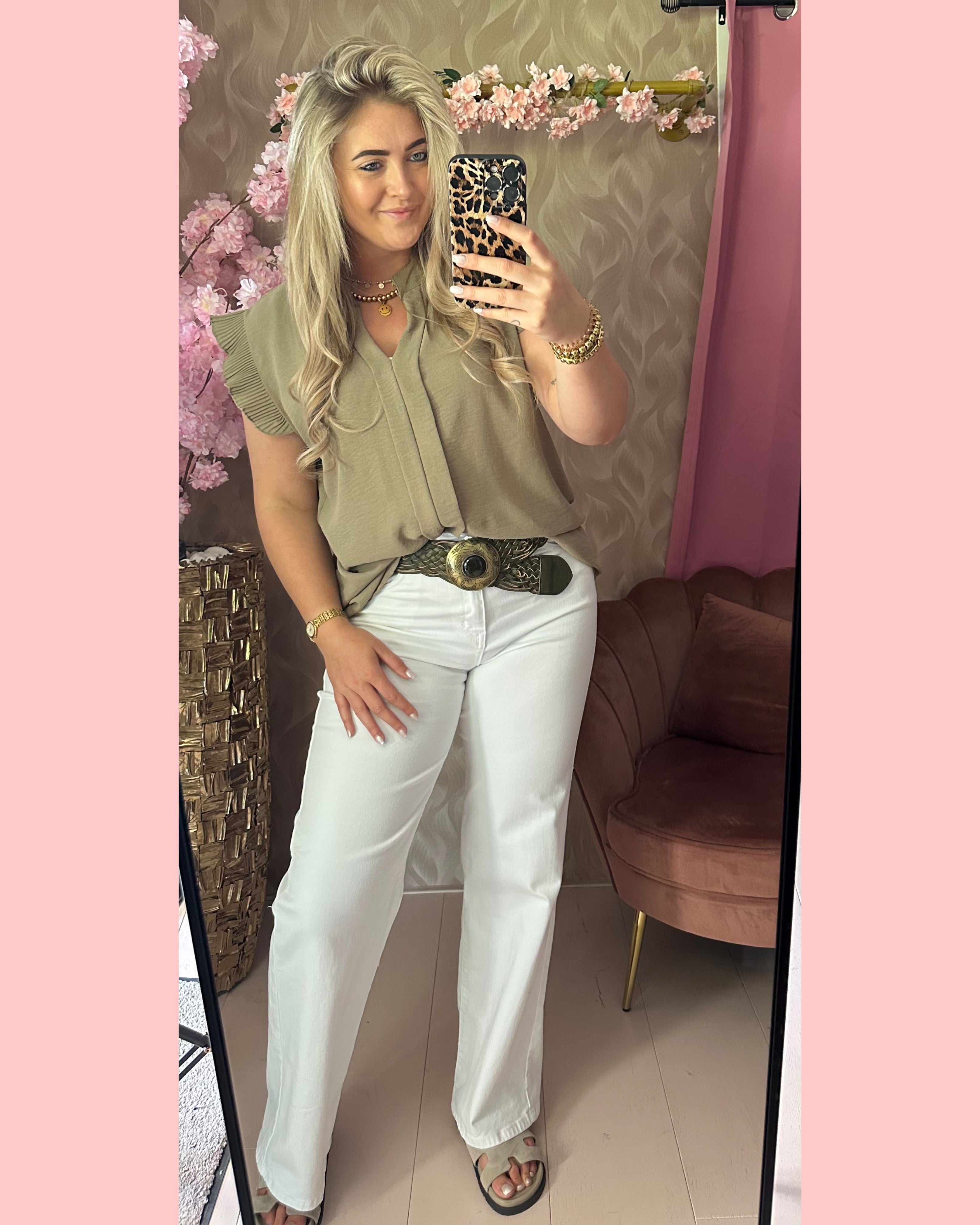 KAPMOUW TOPJE •• TAUPE •• AANBIEDING