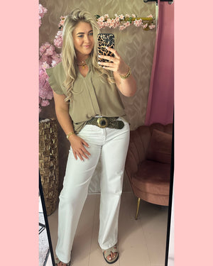 KAPMOUW TOPJE •• TAUPE •• AANBIEDING