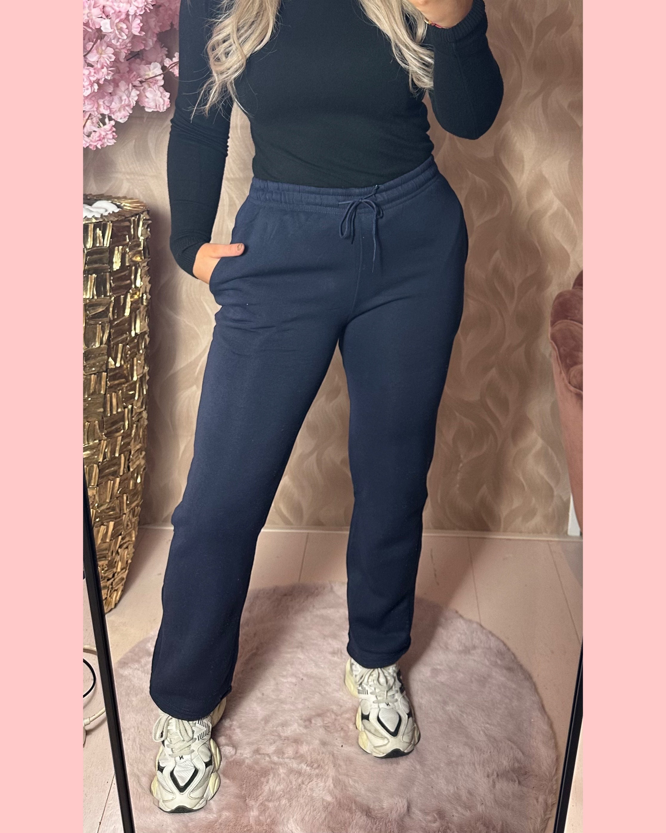 WIDE LEG JOGGING BROEK NAVY ~ AANBIEDING