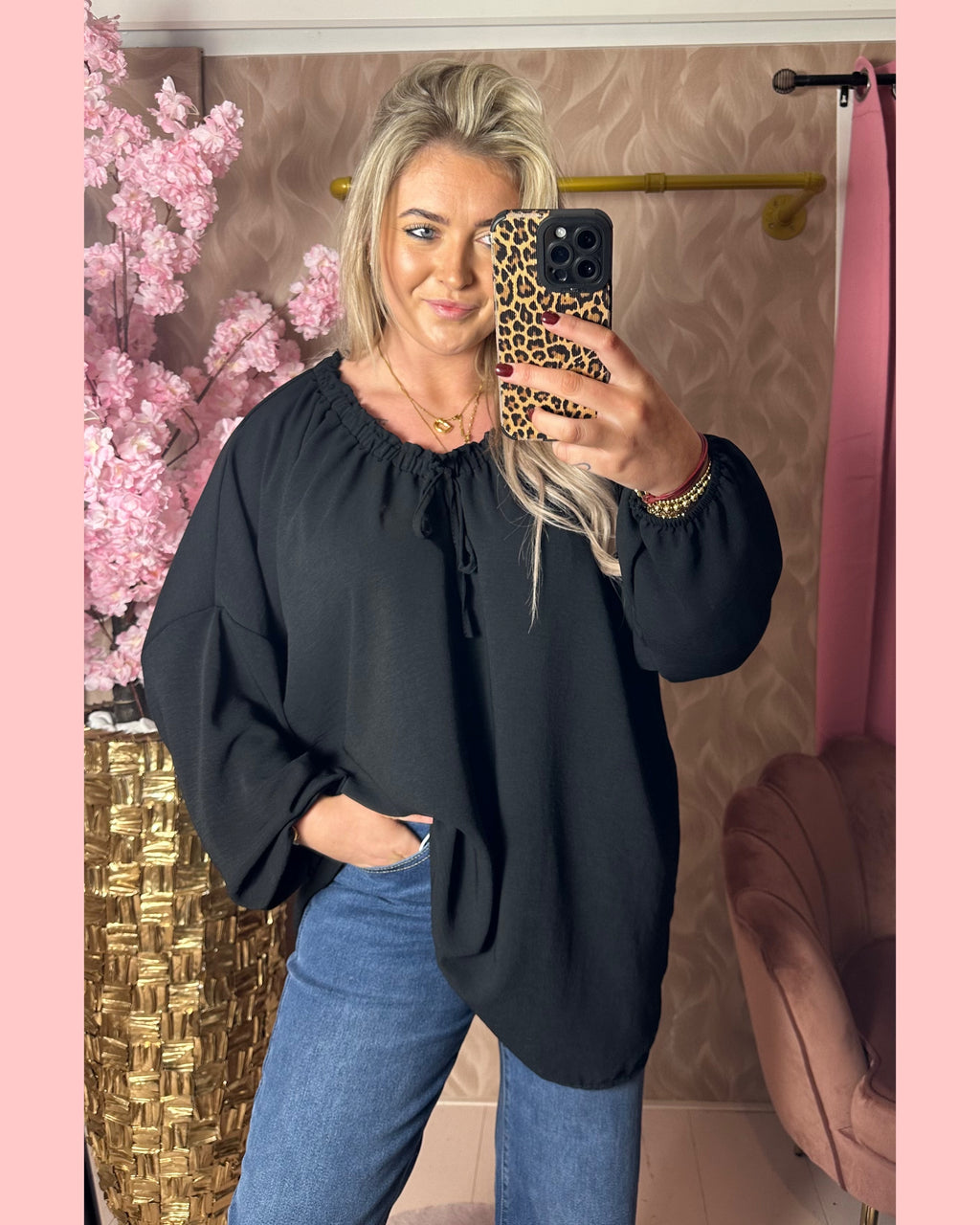 V HALS BLOUSE ZWART RUIME MAAT 🖤 AANBIEDING