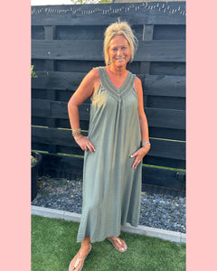 VISCOSE V DRESS ARMY