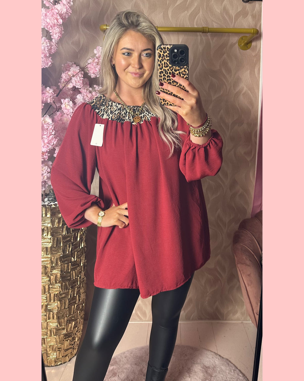 BORDEAUX BLOUSE PANTER KRAAG AANBIEDING