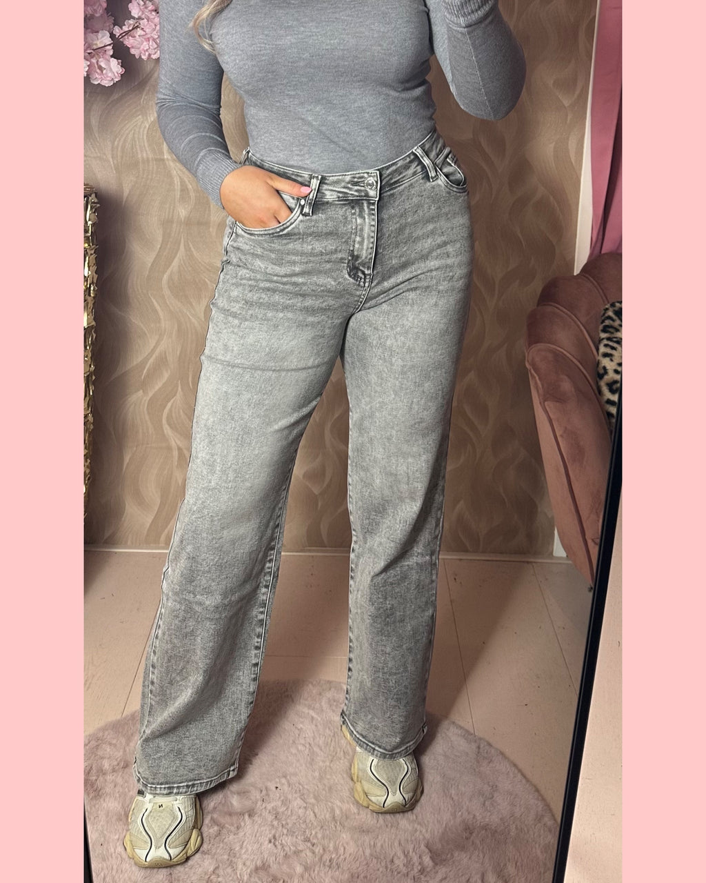 GOODIE WIDE LEG LIGHT GREY •• AANBIEDING •• DJ2598/DJ2599