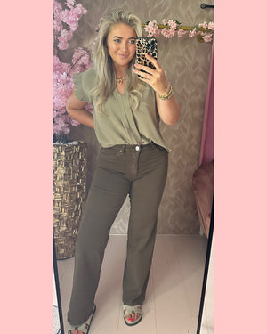 GOODIE WIDE LEG • CHOCO • DJ2497-6 •• AANBIEDING