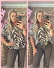 SOFT TRAVEL BALLON BLOUSE BRUINE PRINT •• AANBIEDING