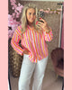 WAFEL BLOUSE WIT/ORANJE/ROZE 🩷🤍🧡 𝐀𝐀𝐍𝐁𝐈𝐄𝐃𝐈𝐍𝐆
