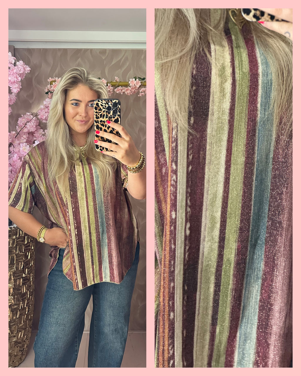 LUREX TSHIRT STREPEN BORDEAUX ✨ AANBIEDING