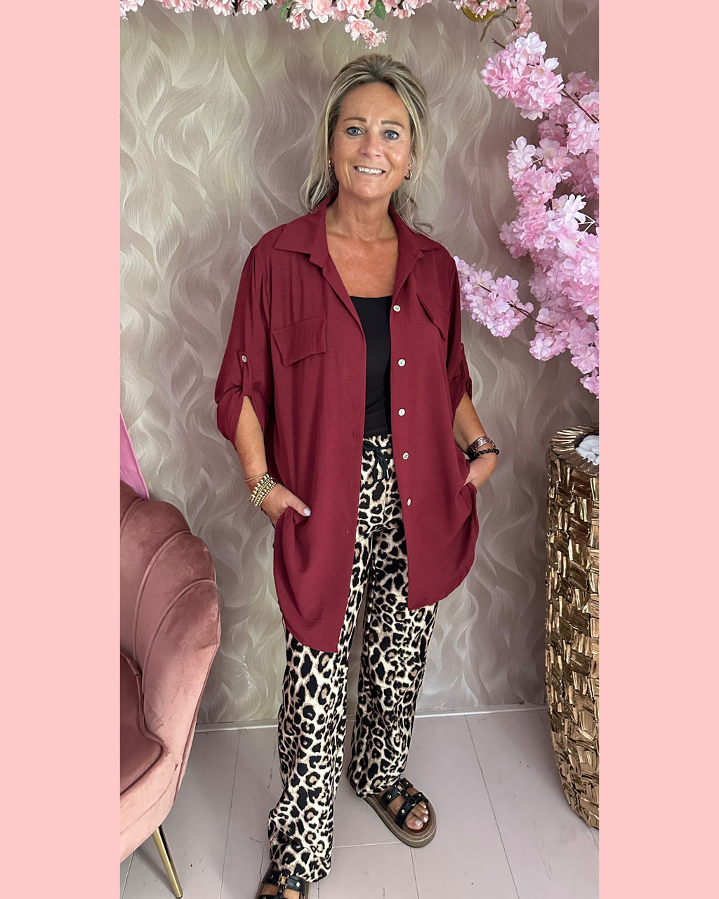 BLOUSE/VESTJE BORDEAUX • AANBIEDING