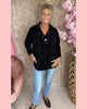 RIB FLUWEEL TOP ZWART • AANBIEDING