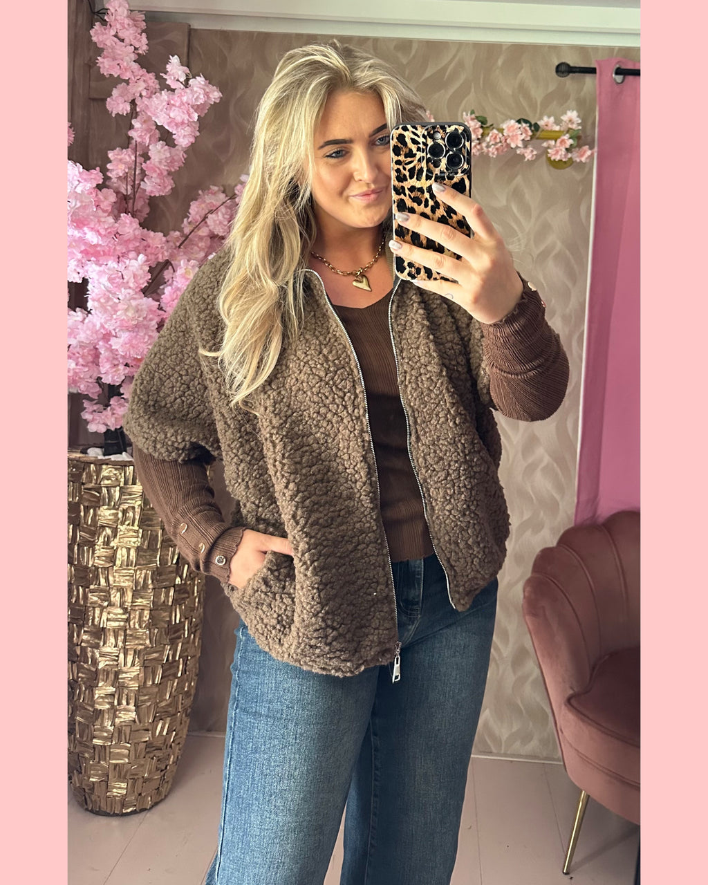 TEDDY BOMBER BODYWARMER BRUIN