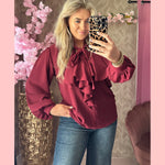 ROES & STRIK BLOUSE BORDEAUX • 𝐀𝐀𝐍𝐁𝐈𝐄𝐃𝐈𝐍𝐆