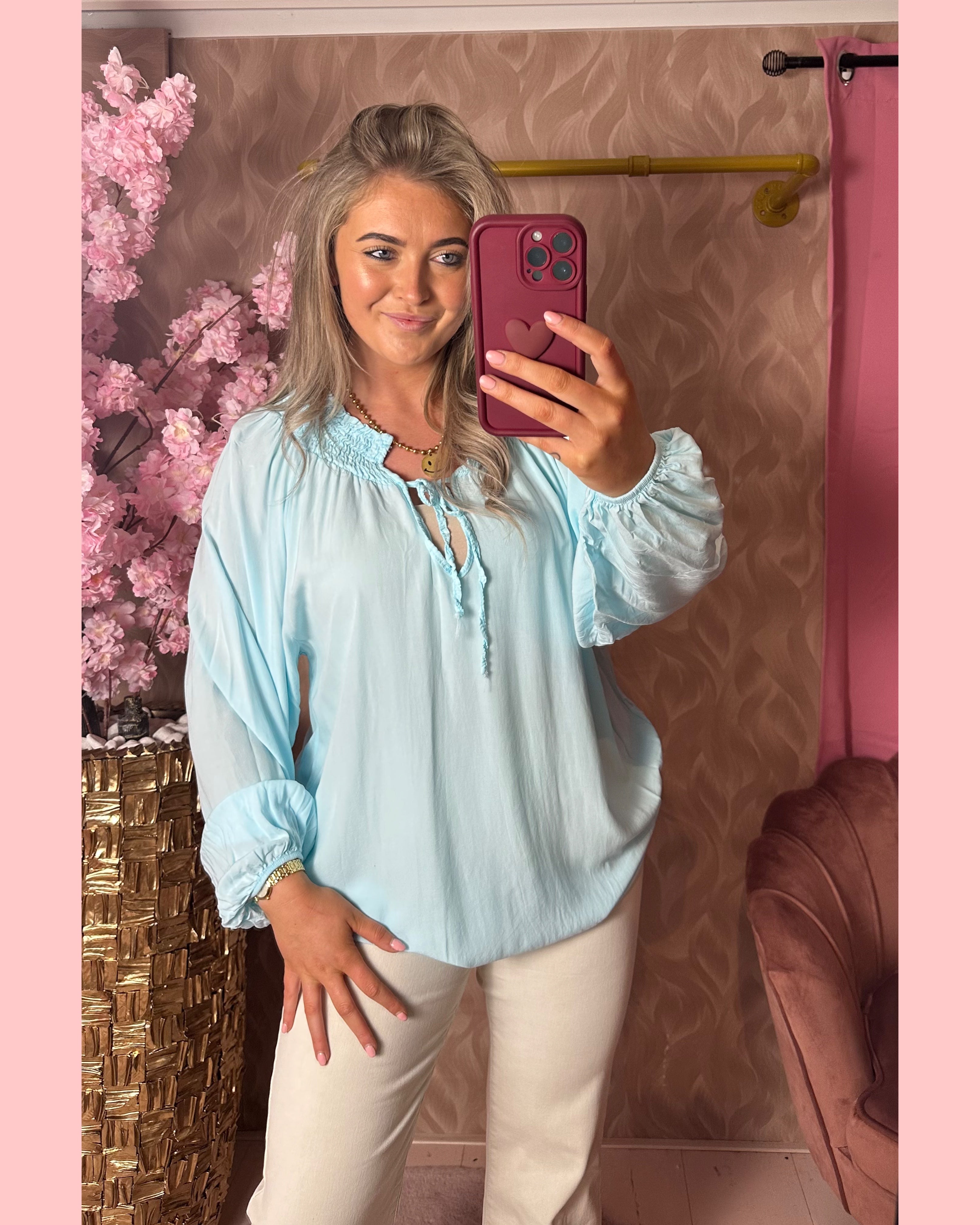 VISCOSE BLOUSE TURQUOISE 🩵 𝐀𝐀𝐍𝐁𝐈𝐄𝐃𝐈𝐍𝐆