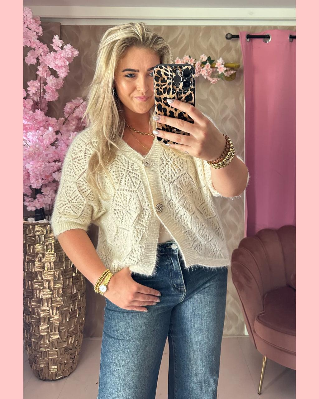 MANDALA VESTJE GOUDEN KNOPEN ECRU • AANBIEDING