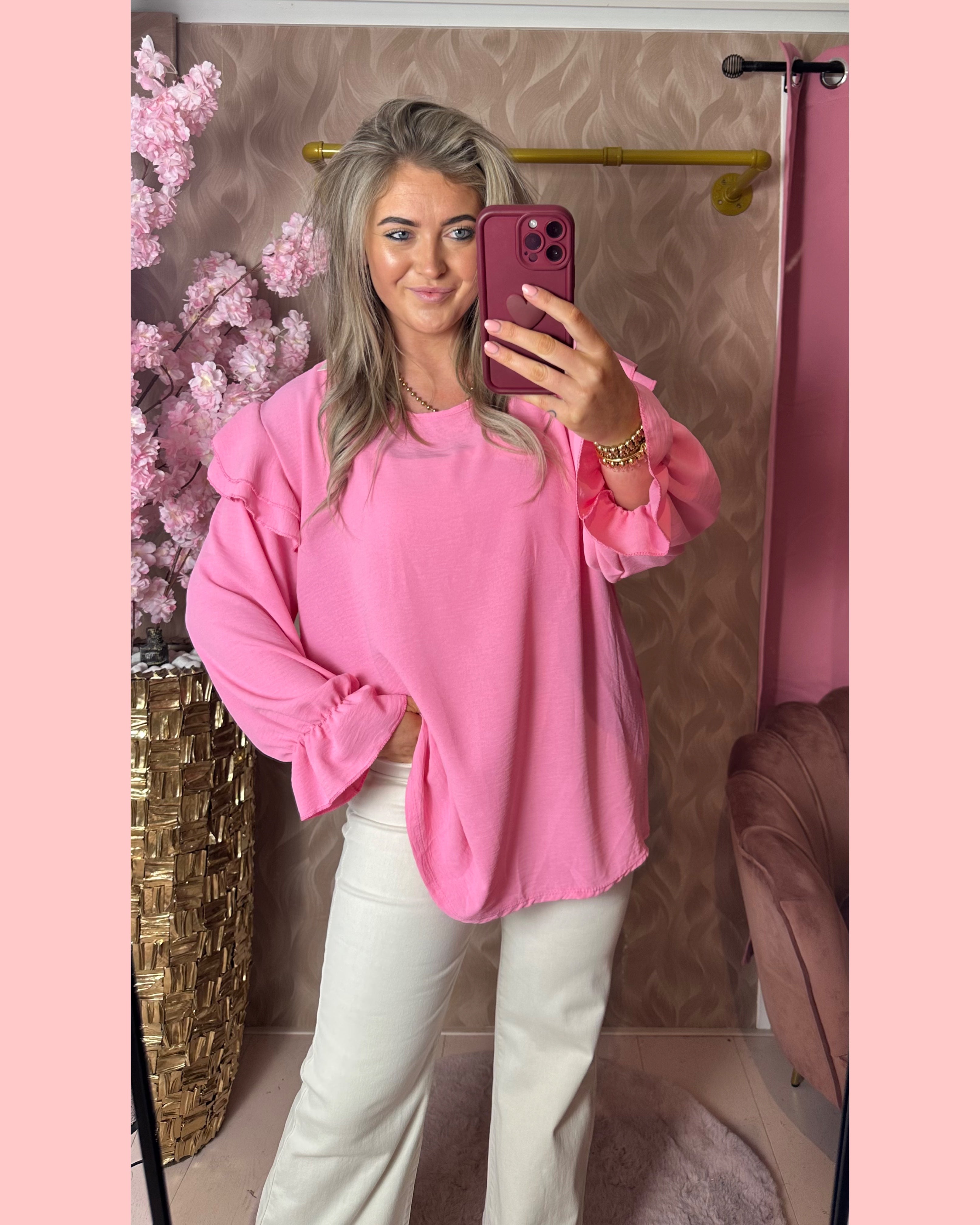 RUFFEL BLOUSE ROZE 🫶🏼 AANBIEDING