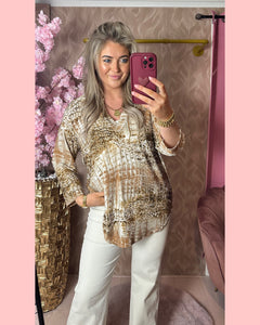 TRAVEL BLOUSE LANGE MOUW SNAKE