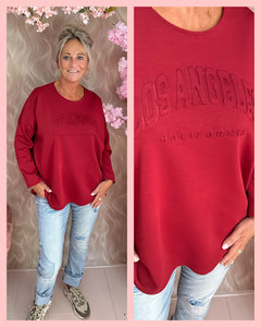 LOS ANGELES SWEATER BORDEAUX • AANBIEDING