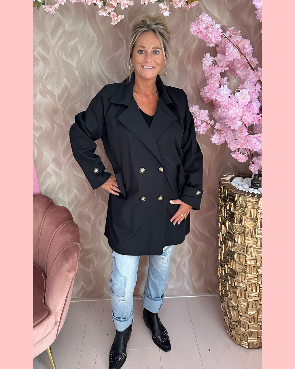 TRENDY TRENCH COAT BLACK