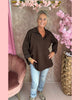 PLAIN JOGGING SWEATER CHOCO • AANBIEDING