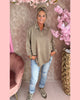 PLAIN JOGGING SWEATER TAUPE • AANBIEDING