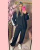 JOGGING SET ZWART MET WITTE BIES
