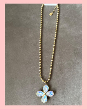 CRYSTAL CLOVER KETTING GOUD