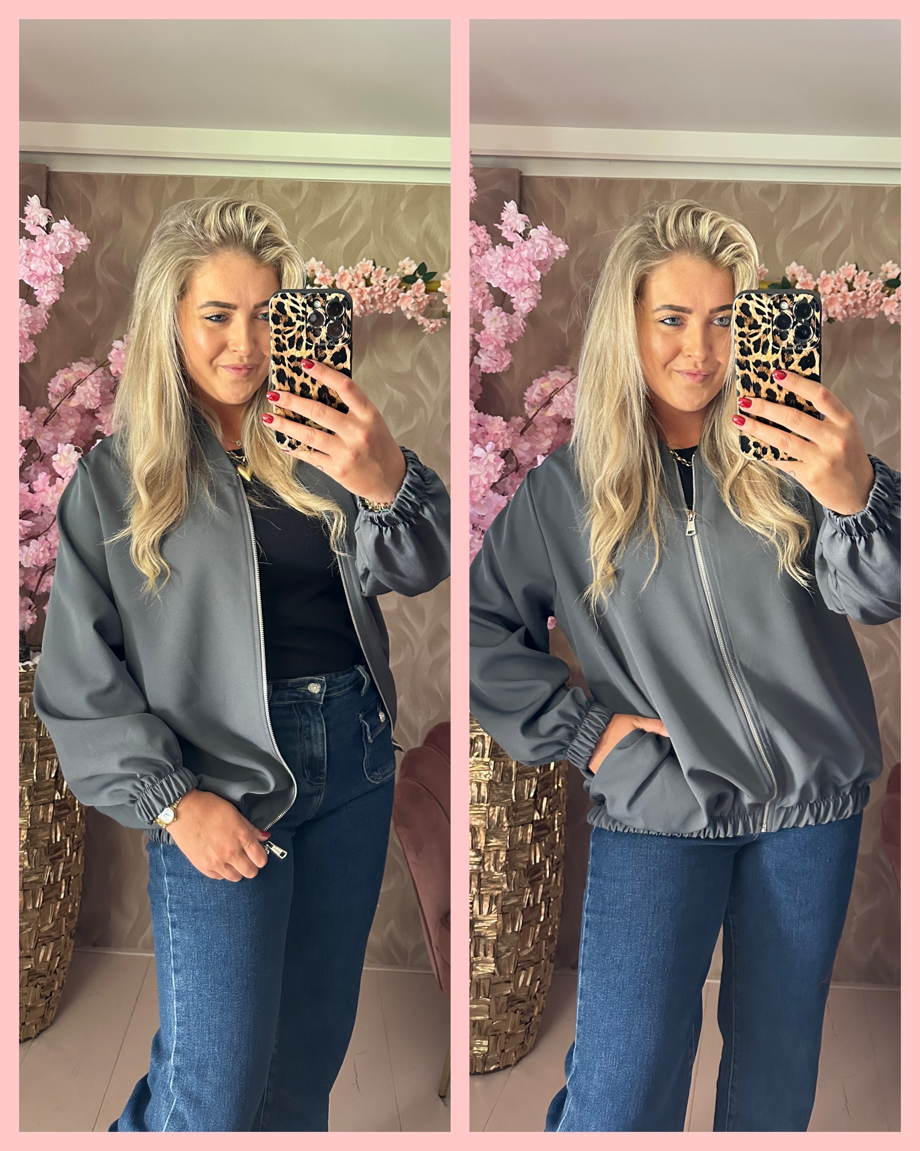 BOMBER JACK GRIJS - AANBIEDING -