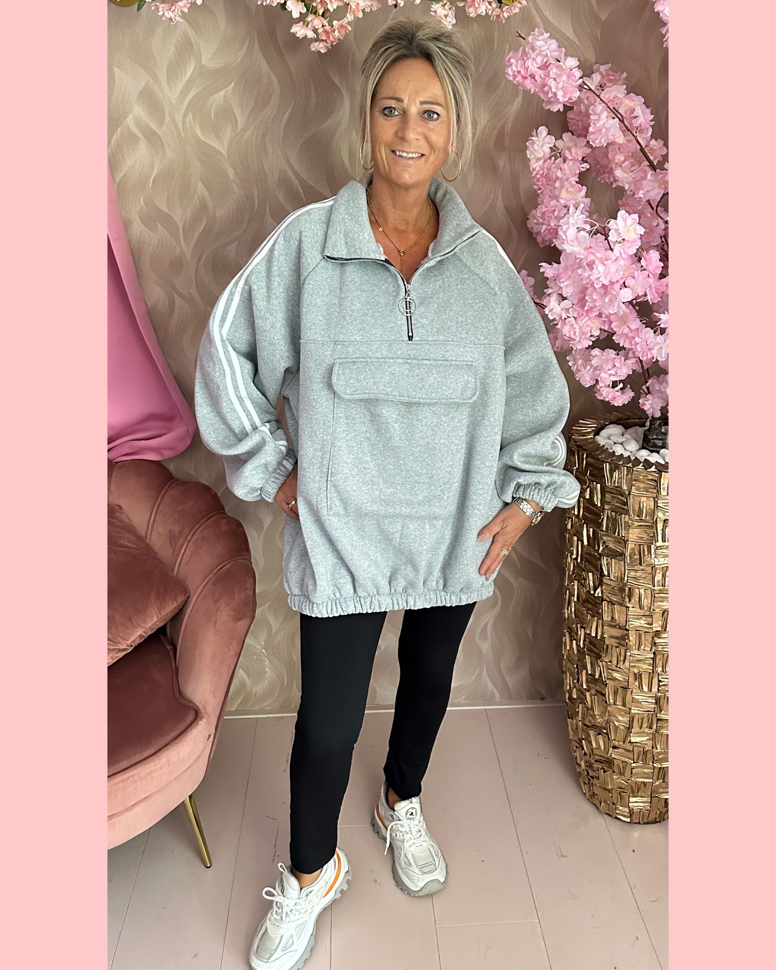 SPORTY SWEATER GREY •• AANBIEDING
