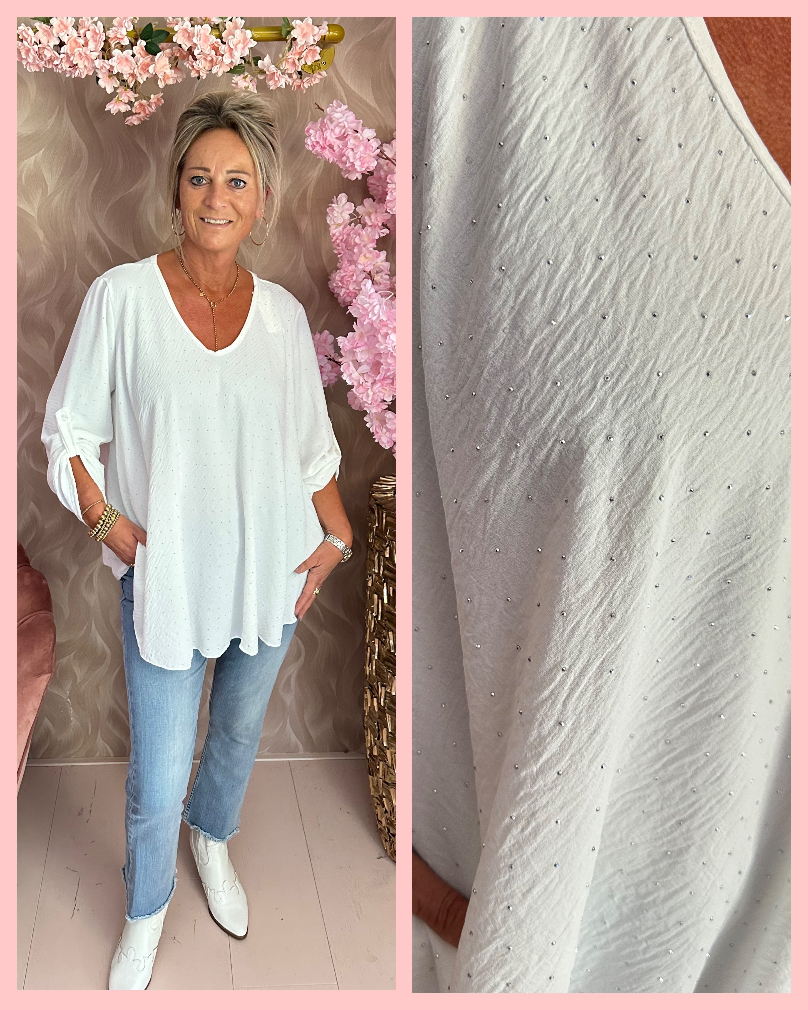 STRASS BLOUSE WHITE • AANBIEDING